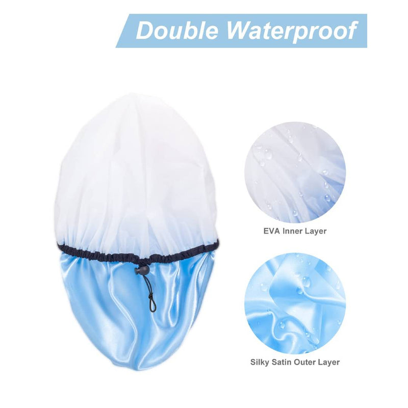Adjustable Reusable Shower Cap Double-Layer Waterproof