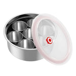 Stainless Steel Spice Box With 7 Containers And Air Tight View Lid