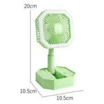 Multipurpose Portable Adjustable Folding 2in1 Mini Silent Cool Table Fan With Led Night