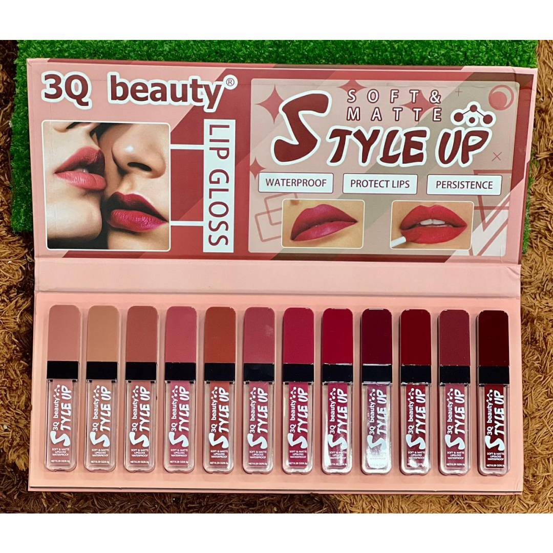 3Q Beauty Soft And Matte Style Up Matte Lip Gloss 12Pcs Set