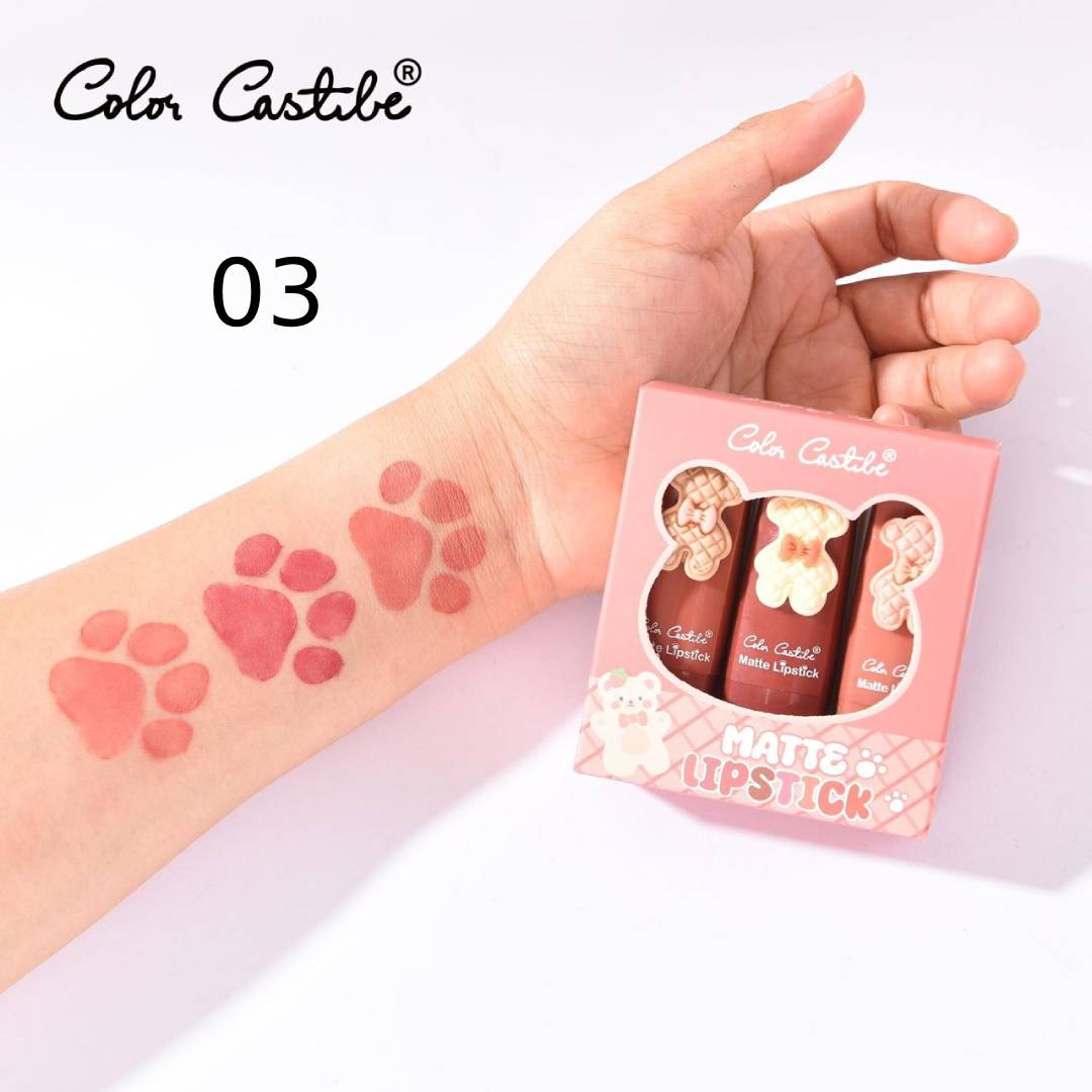 Color Castle Bear Lipstick 3Pcs Set