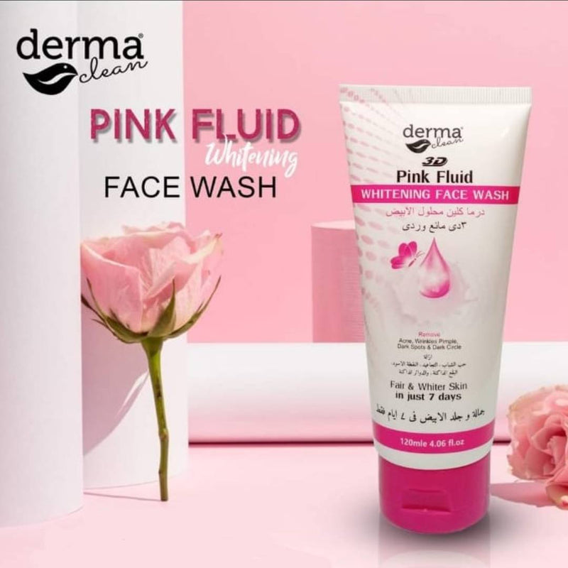 Derma Clean Whitening Face Wash 3D Pink Fluid 120ml