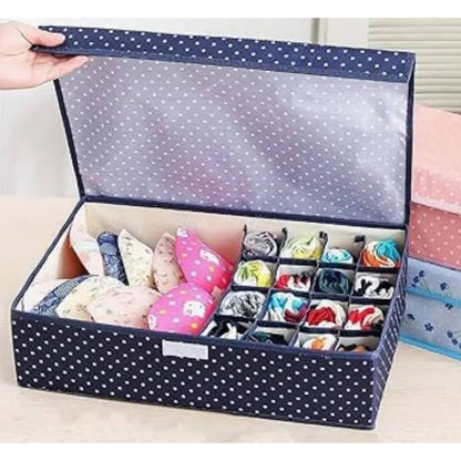 Undergarments Organizer Box With Lid Large Size 12 Small Pockets 1 Big