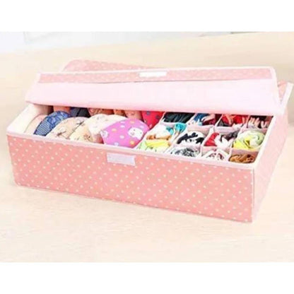 Undergarments Organizer Box With Lid Large Size 12 Small Pockets 1 Big