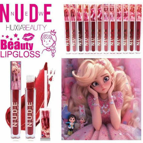 Huxia Beauty Nude Long Lasting Lip Gloss 12Pcs Set