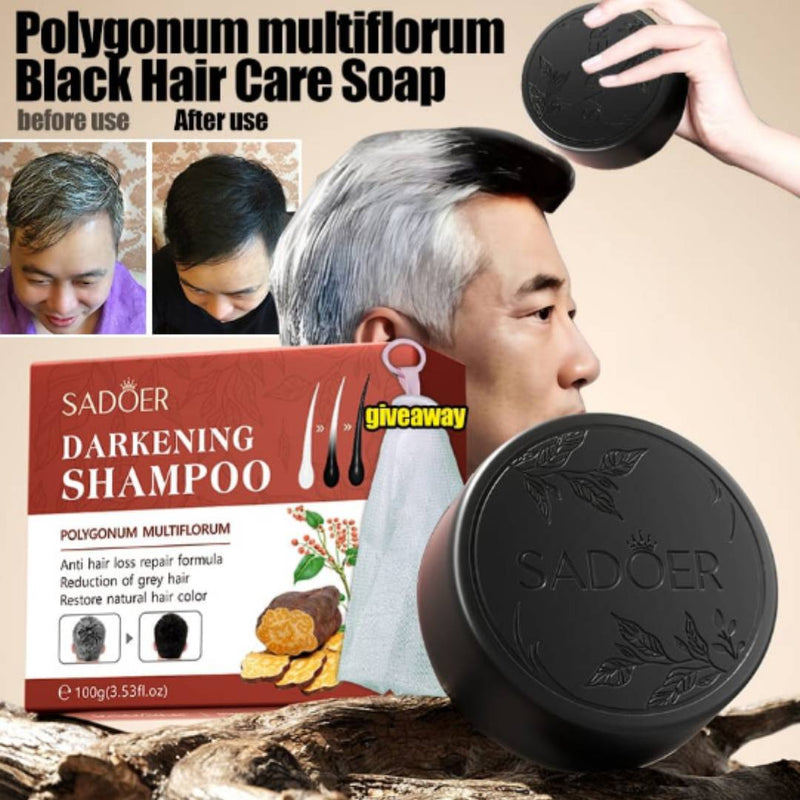 Sadoer Darkening Shampoo Soap Black Color