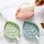 Leaf Shaped Soap Holder With Draining Tray Soap Box With Dish Storage Plate