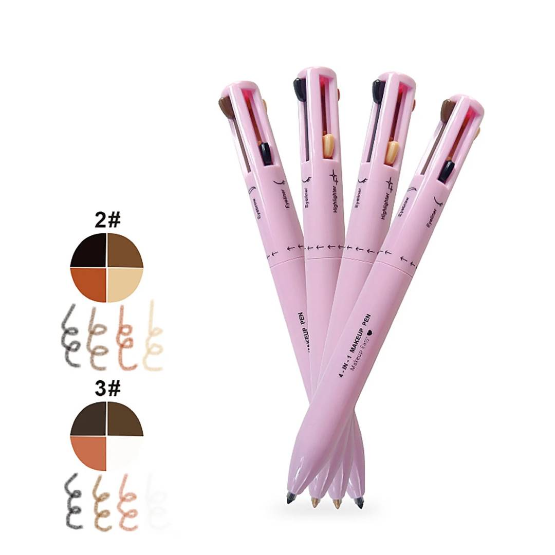 Multifunctional 4in1 Makeup Pen Eyeliner Lip Liner Eyebrow Pencil Highlighter Pen