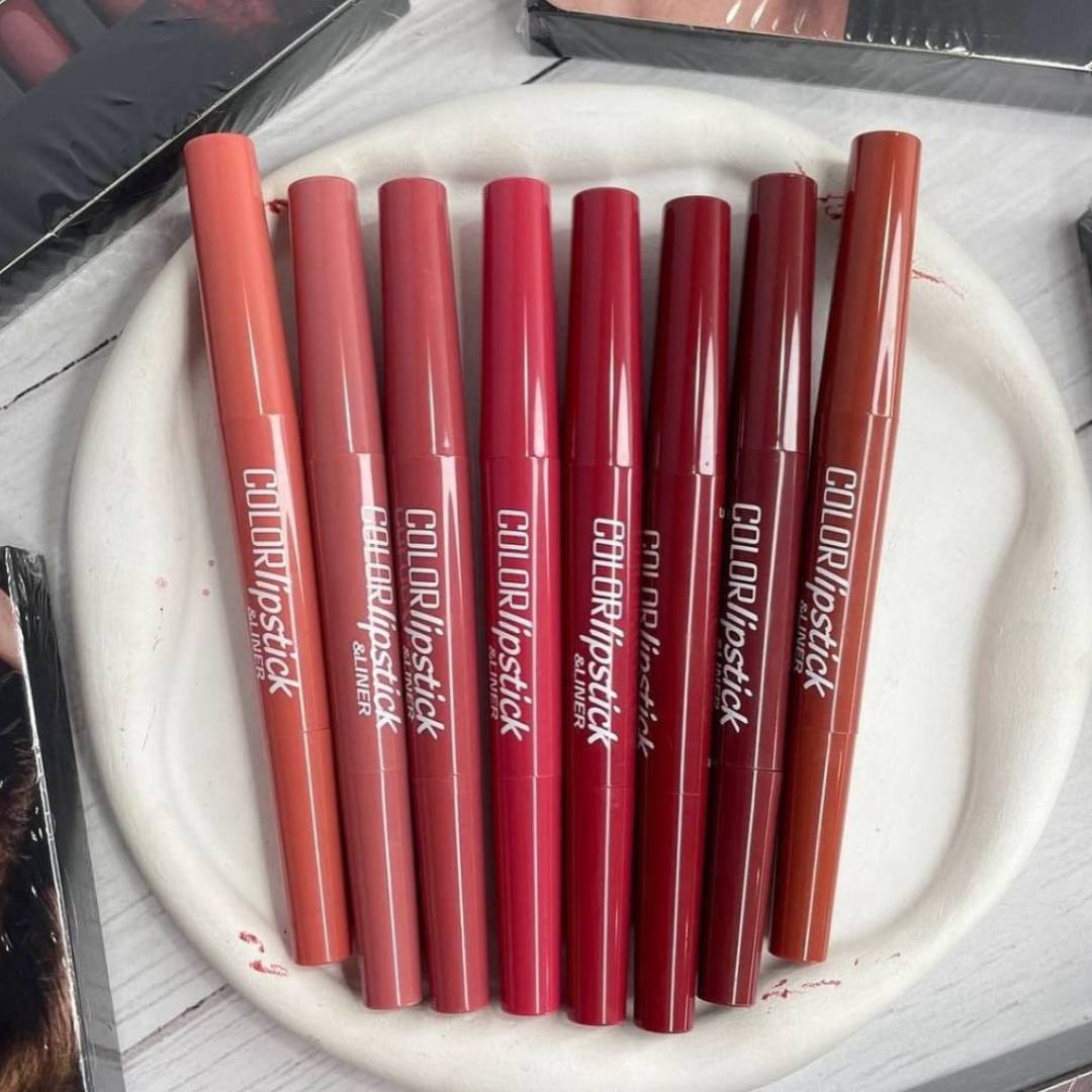 HengFang 2in1 Matte Lipstick Plus Lip Liner Pack Of 8