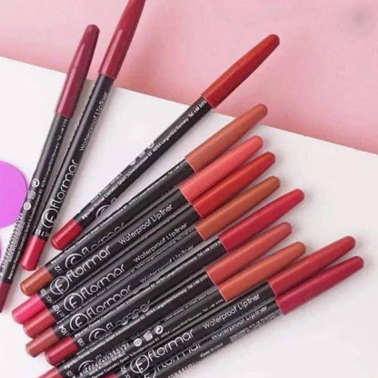 Flormar 12 Color Waterproof Matte Lip Liner Pencil