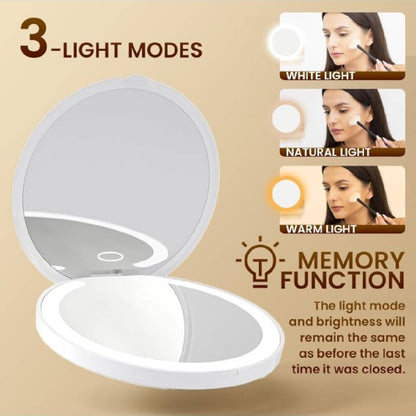 Portable Pocket LED Mirror Rechargeable Single Light
