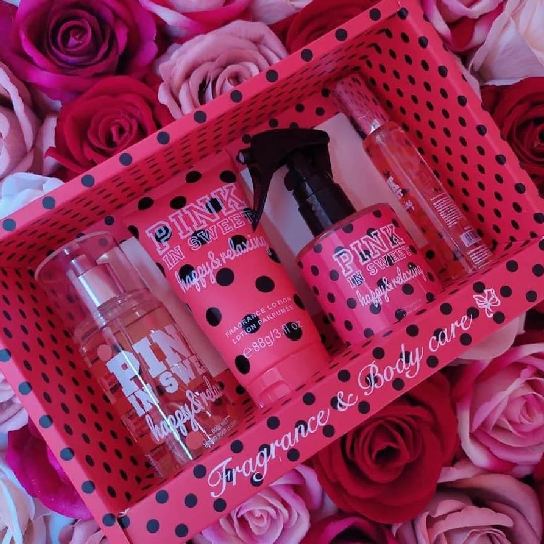 Pink In Sweet Fragrance And Body Care 4pcs Set