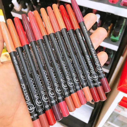 Flormar 12 Color Waterproof Matte Lip Liner Pencil