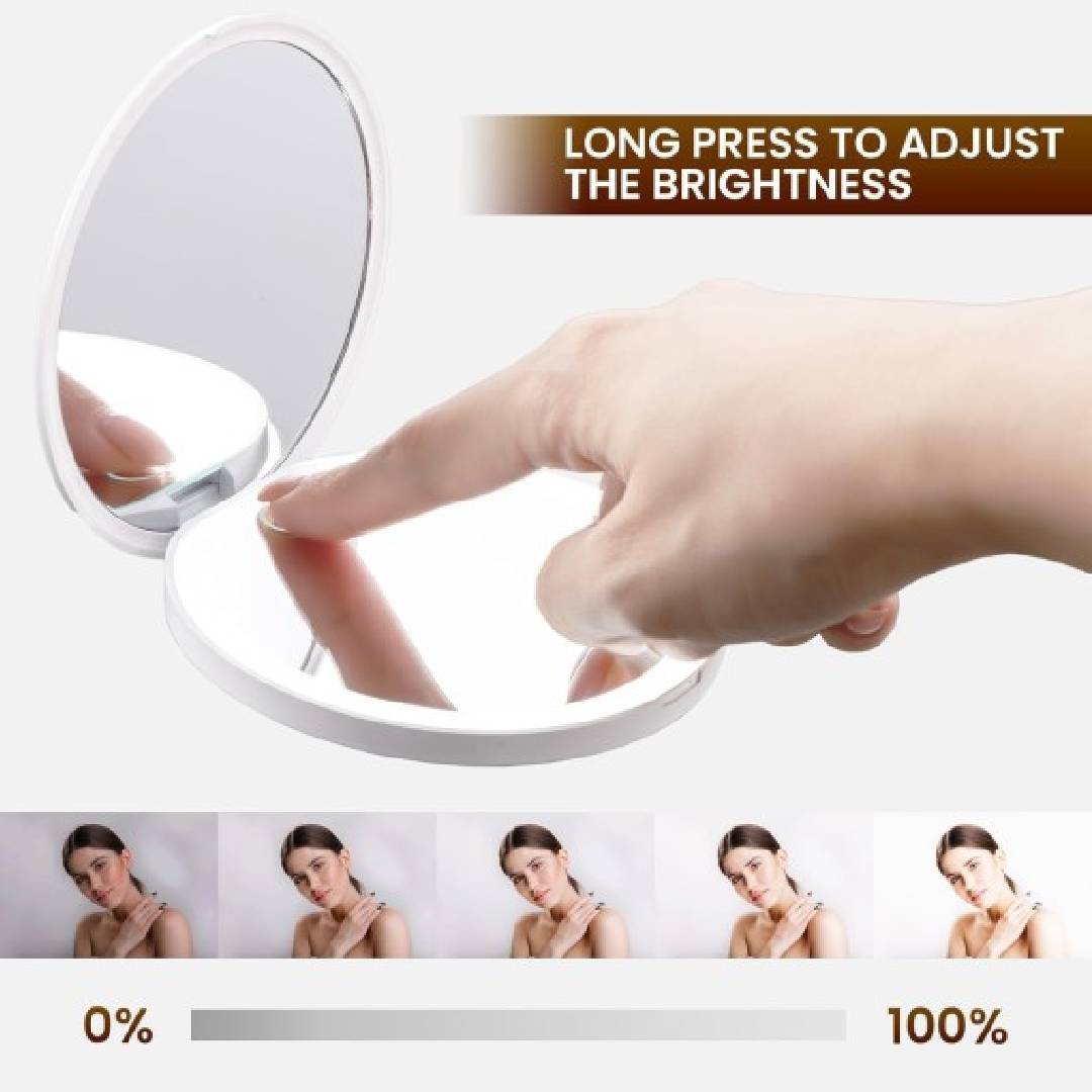 Portable Pocket LED Mirror Rechargeable Single Light