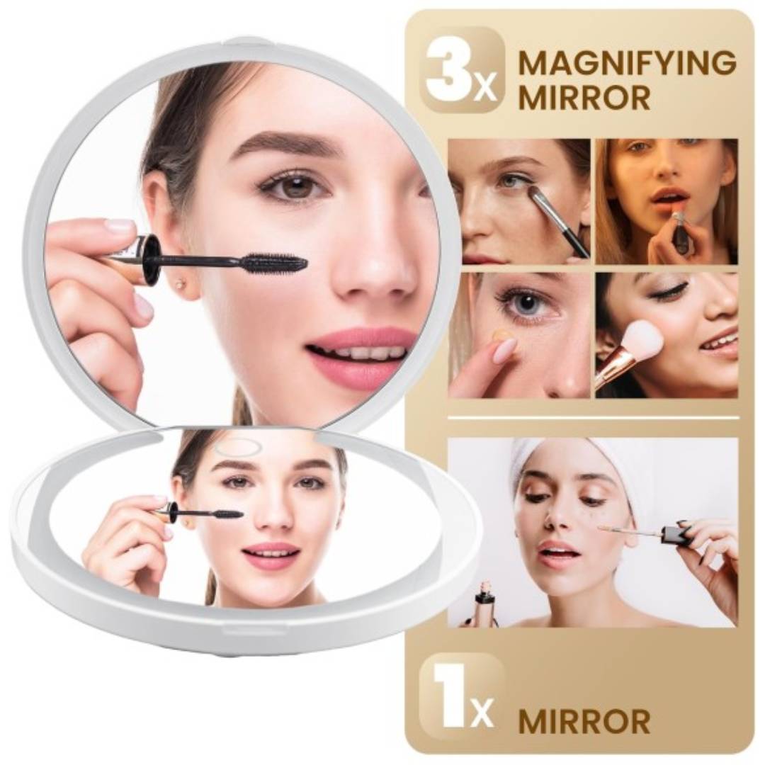 Portable Pocket LED Mirror Rechargeable Single Light