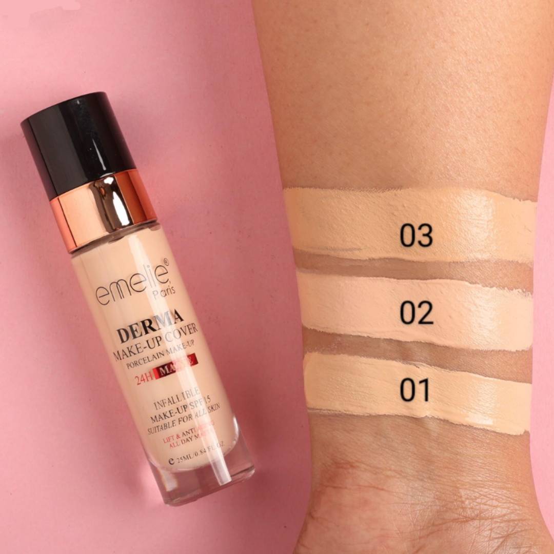 Emelie Paris Derma Makeup Cover Porcelain Makeup 24H Matte Foundation