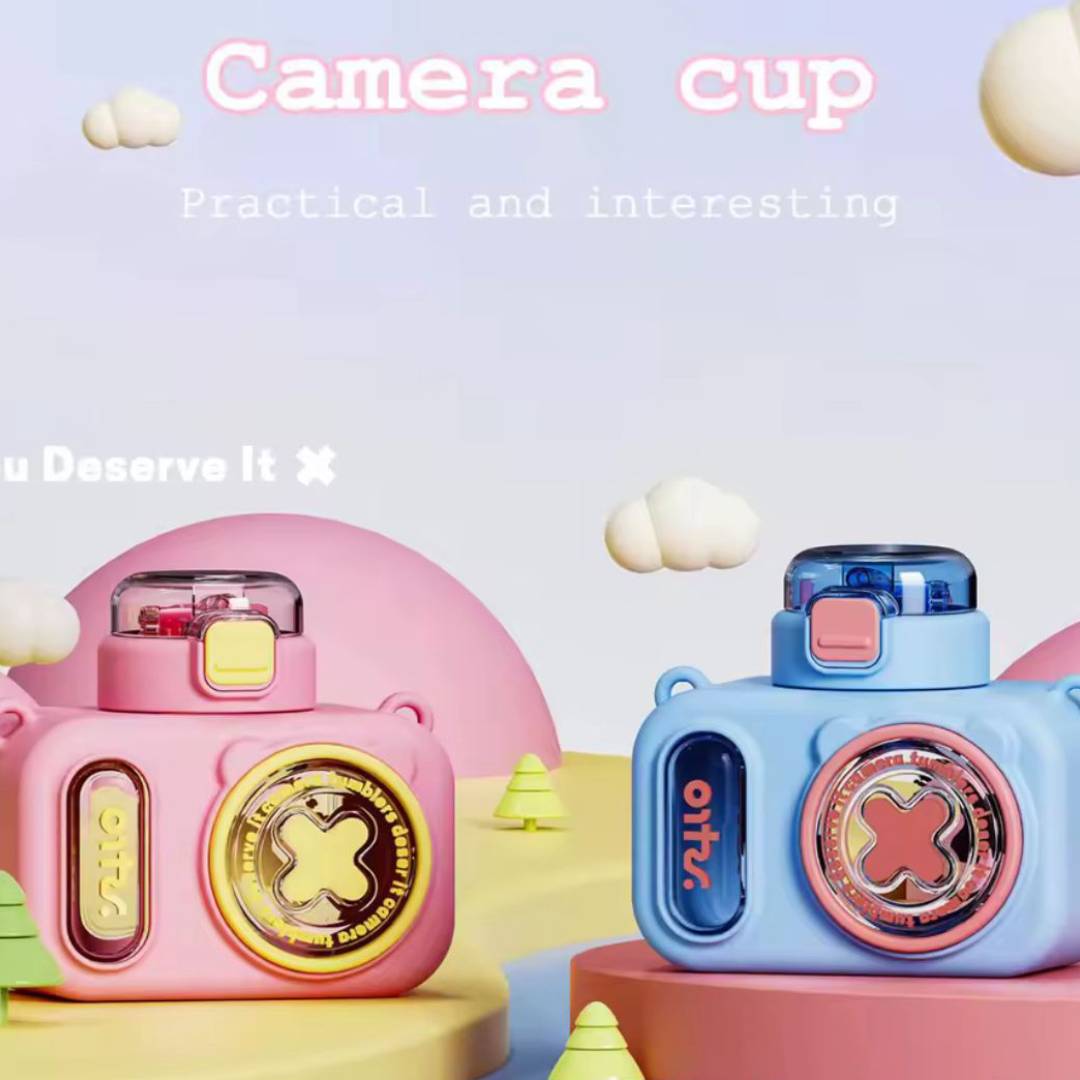 Cute Portable Camera Water Bottle 600ml