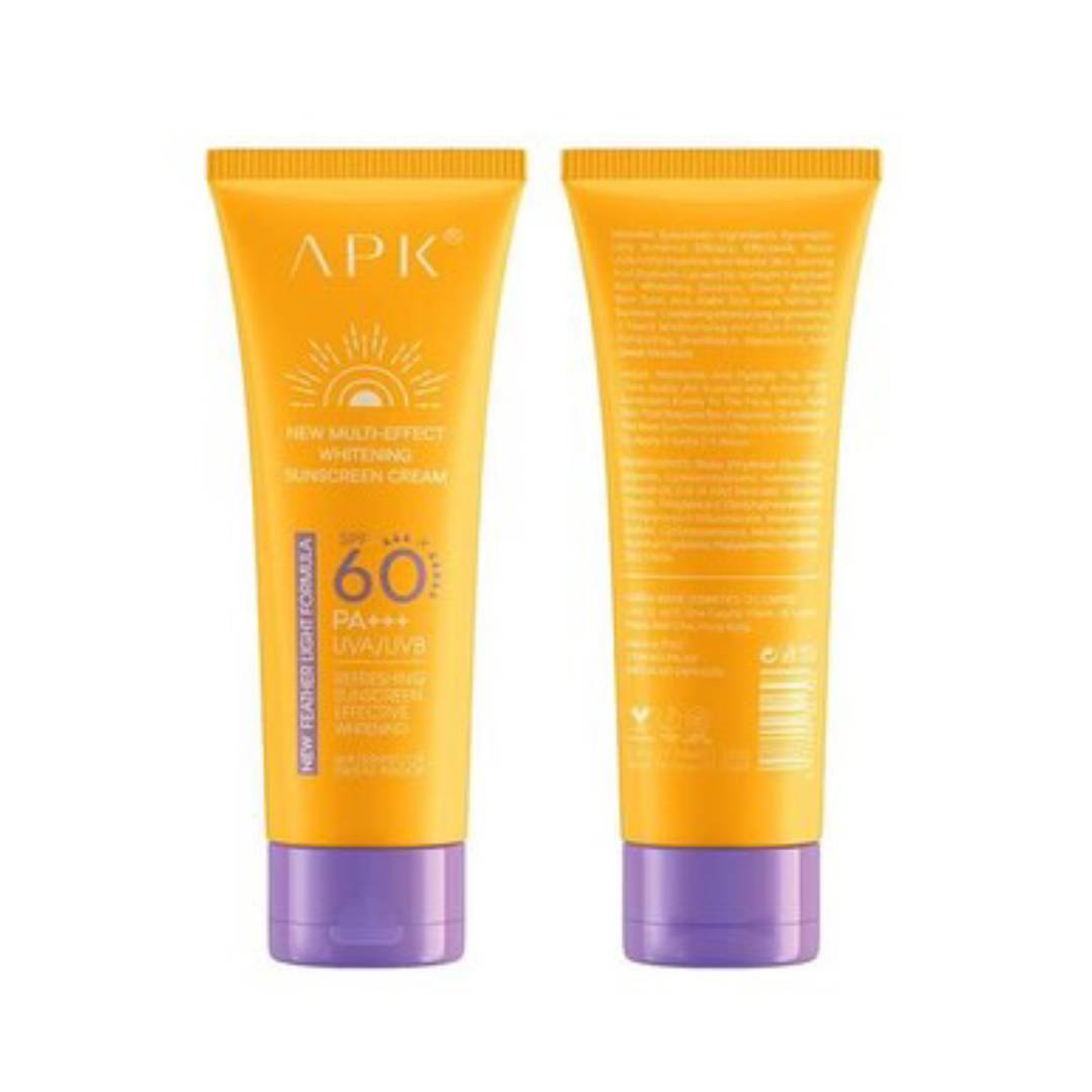 APK SPF 60 New Feather Light Formula PA+++ Whitening Sunscreen Cream Waterproof & Sweatproof UVA/UVB Protection 100g