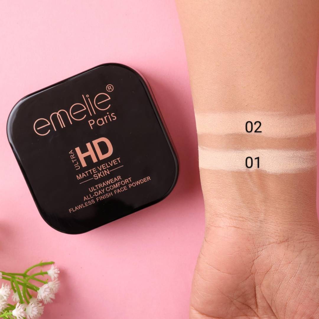 Emelie Paris Ultra HD Matte Velvet Skin Ultrawear All Day Comfort Flawless Finish Face Powder