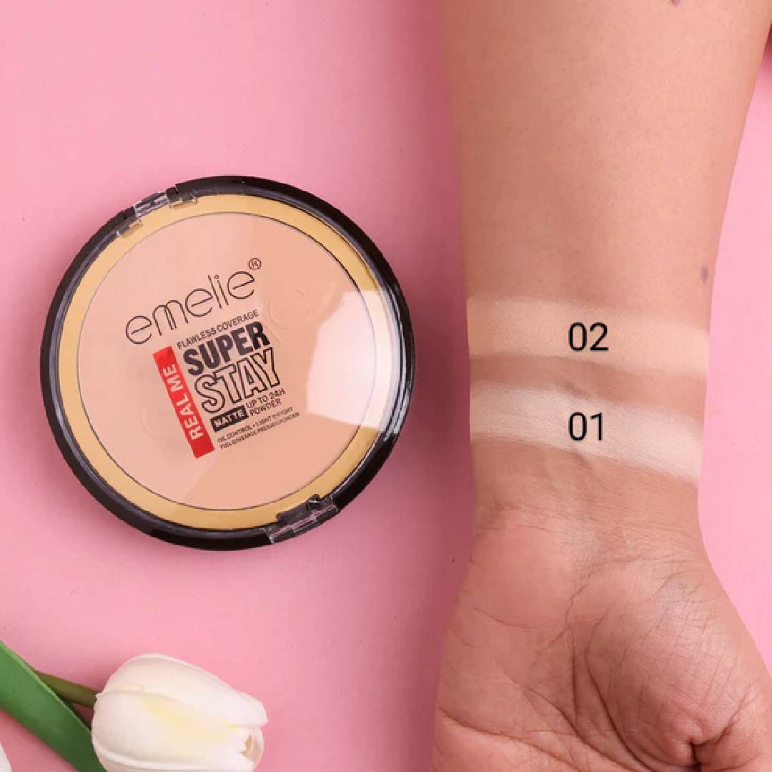 Emelie Real Me Super Stay Matte Pressed Powder with Flawless Coverage 20g