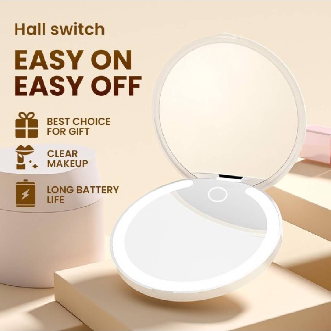 Portable Pocket LED Mirror Rechargeable Single Light