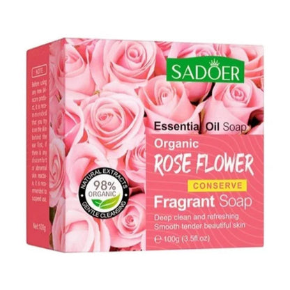Sadoer Organic Refreshing Rose Flower Facial Soap