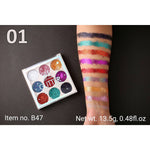 BN Beauty Nakeed 9 Colors Sequins Glitter Powder High Gloss Pearly Eyeshadow Palette