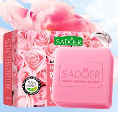 Sadoer Organic Refreshing Rose Flower Facial Soap