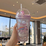 Gel Glass Double Layer Plastic Cup Sipper