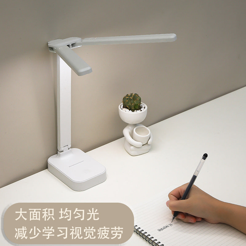 Double Head LED Table Lamp USB Rechargeable Touch Dimmable With Mobile Holder