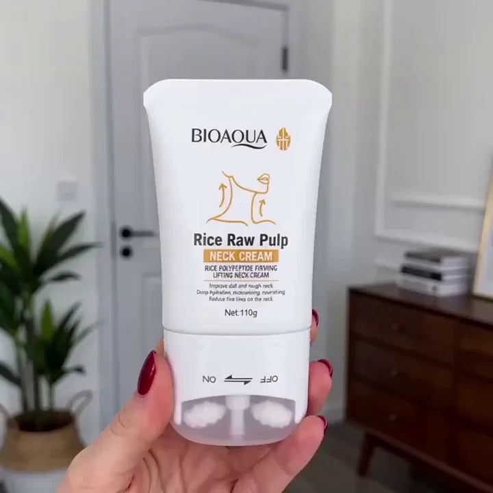 Bioaqua Rice Raw Pulp Neck Cream with Roller 110g