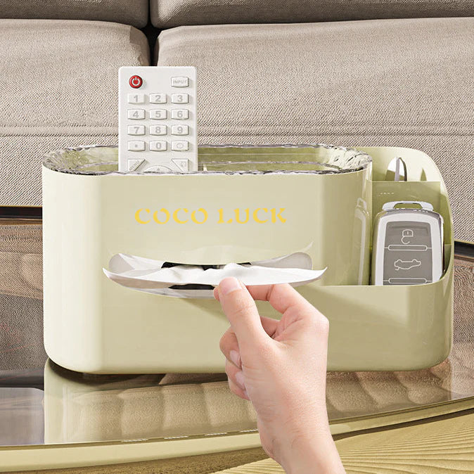 Modern Makeup Organizer With Tissue Box Stylish Cosmetic Display Desk Storage