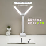 Double Head LED Table Lamp USB Rechargeable Touch Dimmable With Mobile Holder