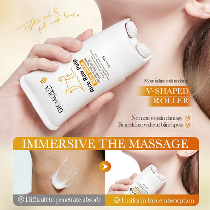 Bioaqua Rice Raw Pulp Neck Cream with Roller 110g