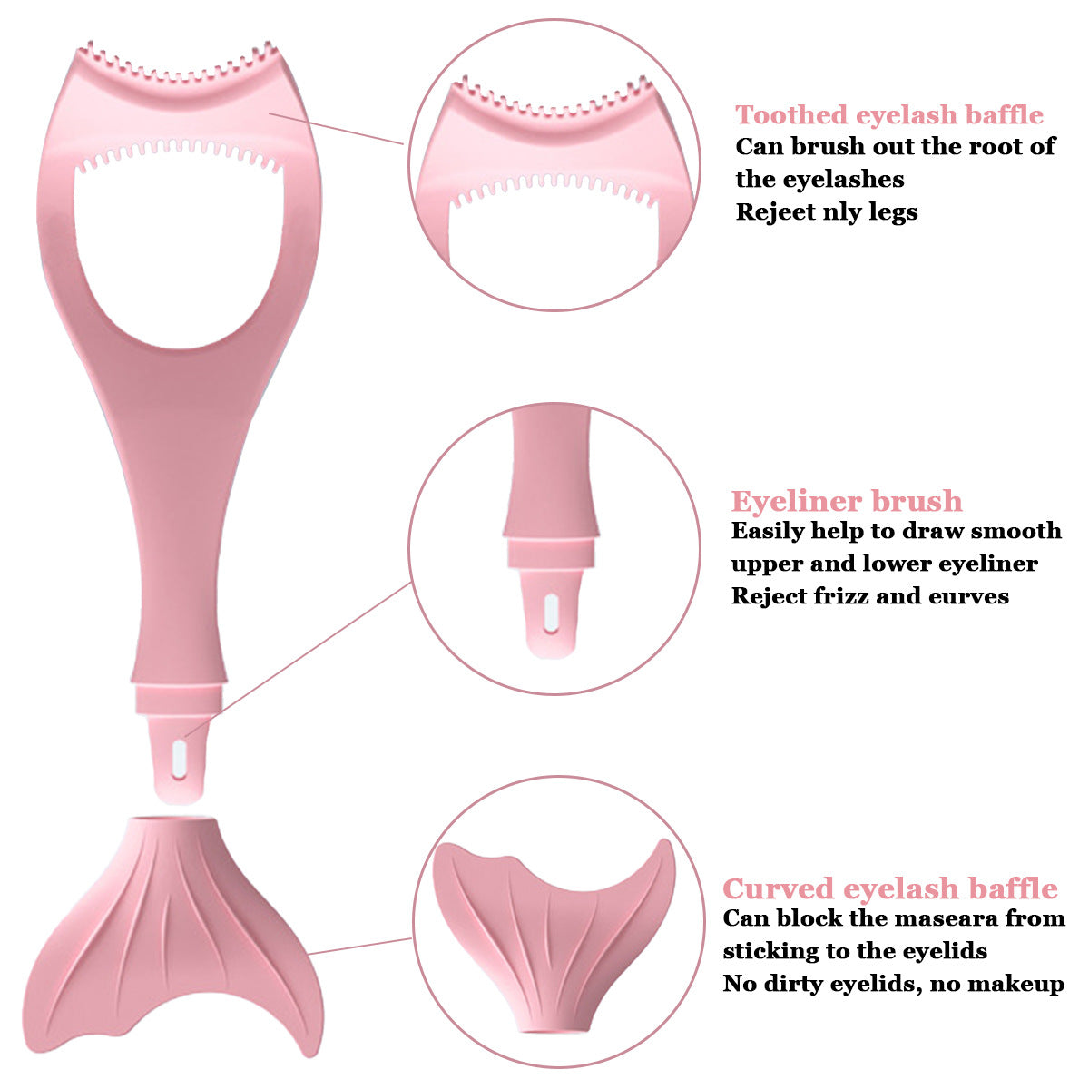 Multifunction Silicone Eyelash Eyeliner Upper Lower Eye Lash Mascara Guard Applicator Tool