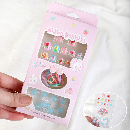 Nail Art Sticker Nail Stickers Girl Stickers Baby Nail Art Stickers With 2 Bracelets & Rubber Set