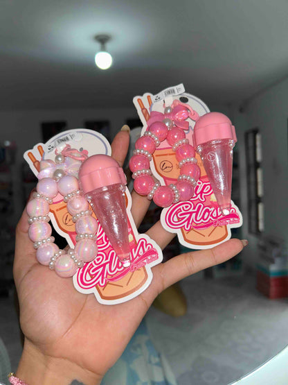 Lucky Model Ice cream Lip Gloos with New Key Chain Style