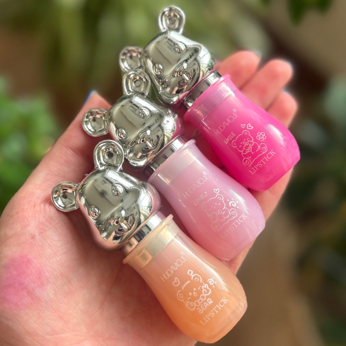 Hudamoji Teddy Bear Charm Lip Balm – Pack of 3