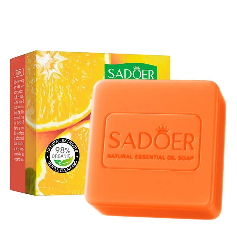 Sadoer Organic Vitamin C Essential Orange Fruit Facial Soap