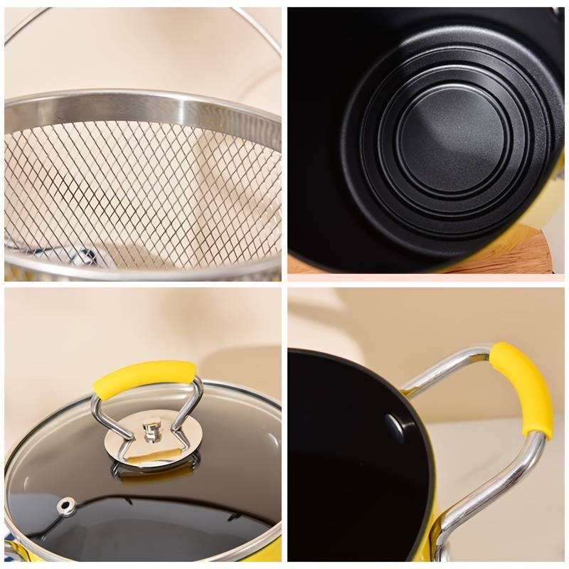 Multifunctional Deep Frying Strainer Pot Non Stick Heavy Duty