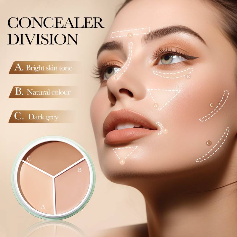 SADOER Artistic Tri-Color Concealer Beautifying Contouring Covering Foundation 10.5g