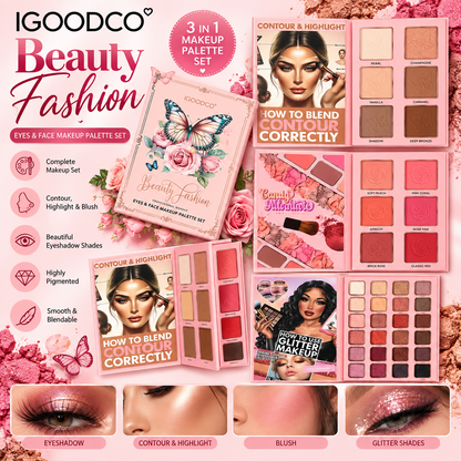 IGOODCO 3-Fold Glam Makeup Palette IG-3193