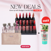 BH Cosmetics Lavish Elegance 15pcs Brushes Set + Huda Beauty Bullet Matte Lipsticks Pack of 12pcs + FREE GIFT