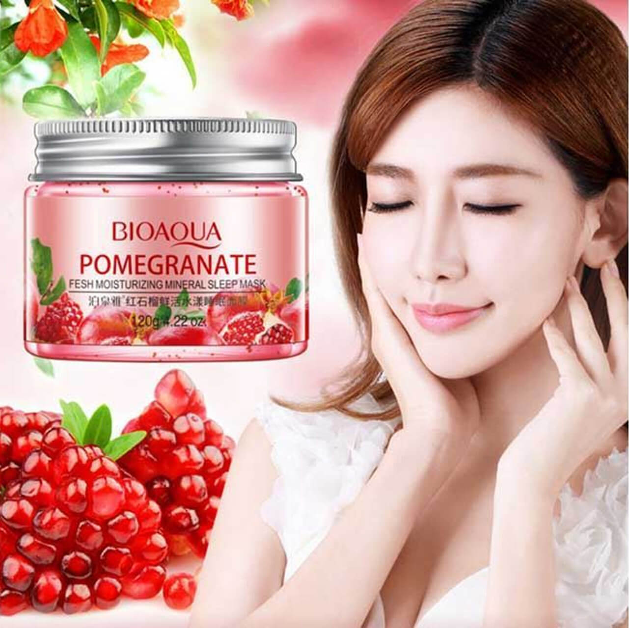 Bioaqua Pomegranate Fresh Moisturizing Mineral Sleep Mask