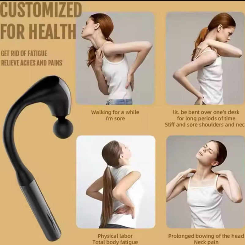 Portable Curved Hook Shape Fascial Gun Massager High Frequency Vibration Deep Body Massager