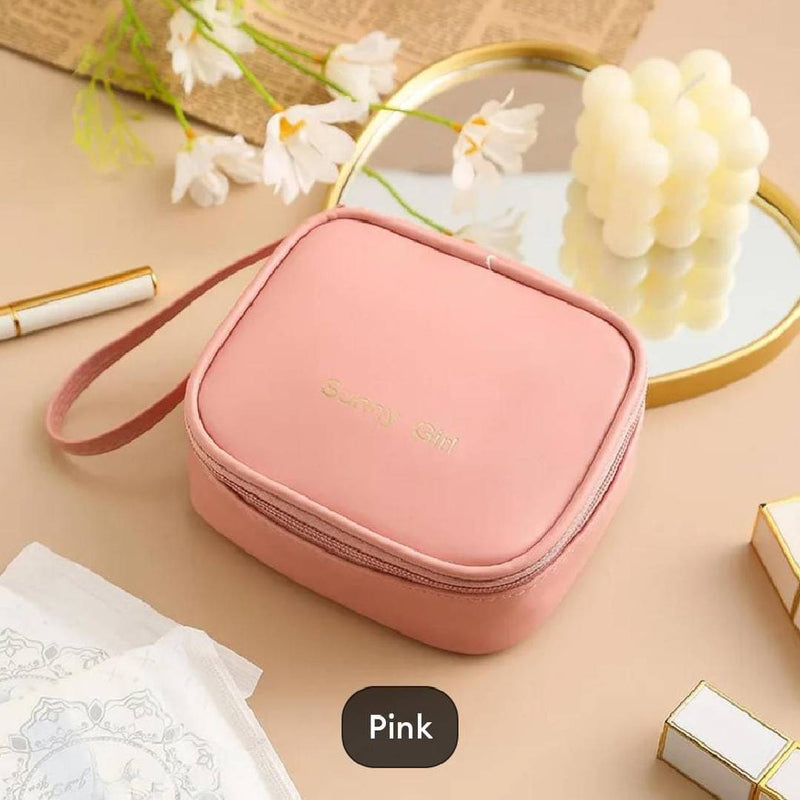 Portable Mini Bags PU Compact Cosmetic Organizer Lightweight Makeup Bag Sanitary Napkin Storage Bag