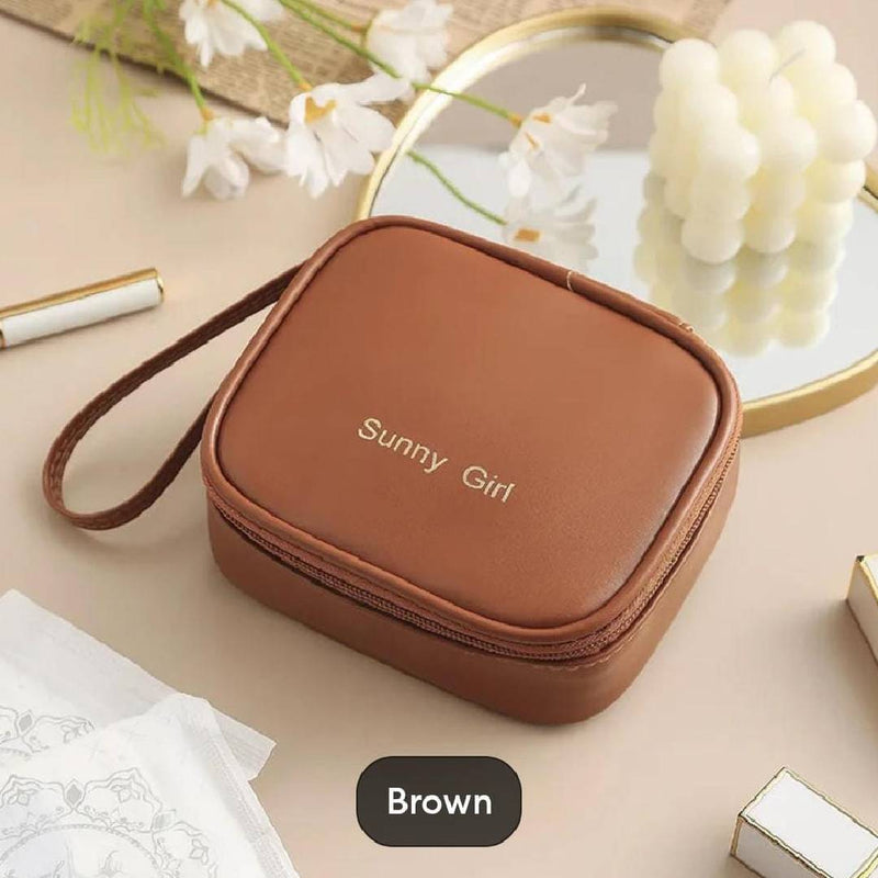 Portable Mini Bags PU Compact Cosmetic Organizer Lightweight Makeup Bag Sanitary Napkin Storage Bag