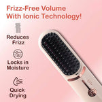 Portable USB Rechargeable Cordless Hair Straightener Brush