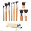 Glazed Beauty + Professional Bamboo Makeup Brush Set 11 Pcs