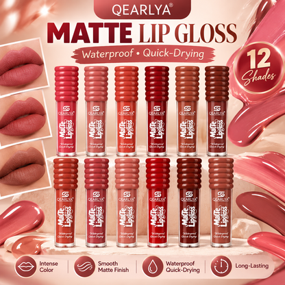 QEARLYA Velvet Matte Lip Gloss Pack of 12